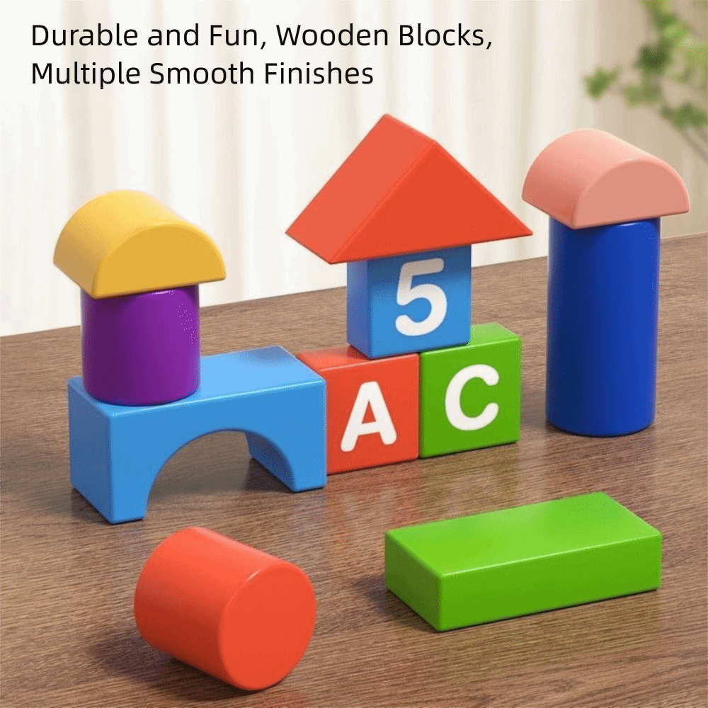 Wooden Blocks Stacking - مكعبات بناء خشبية للتعلم المبكر مع