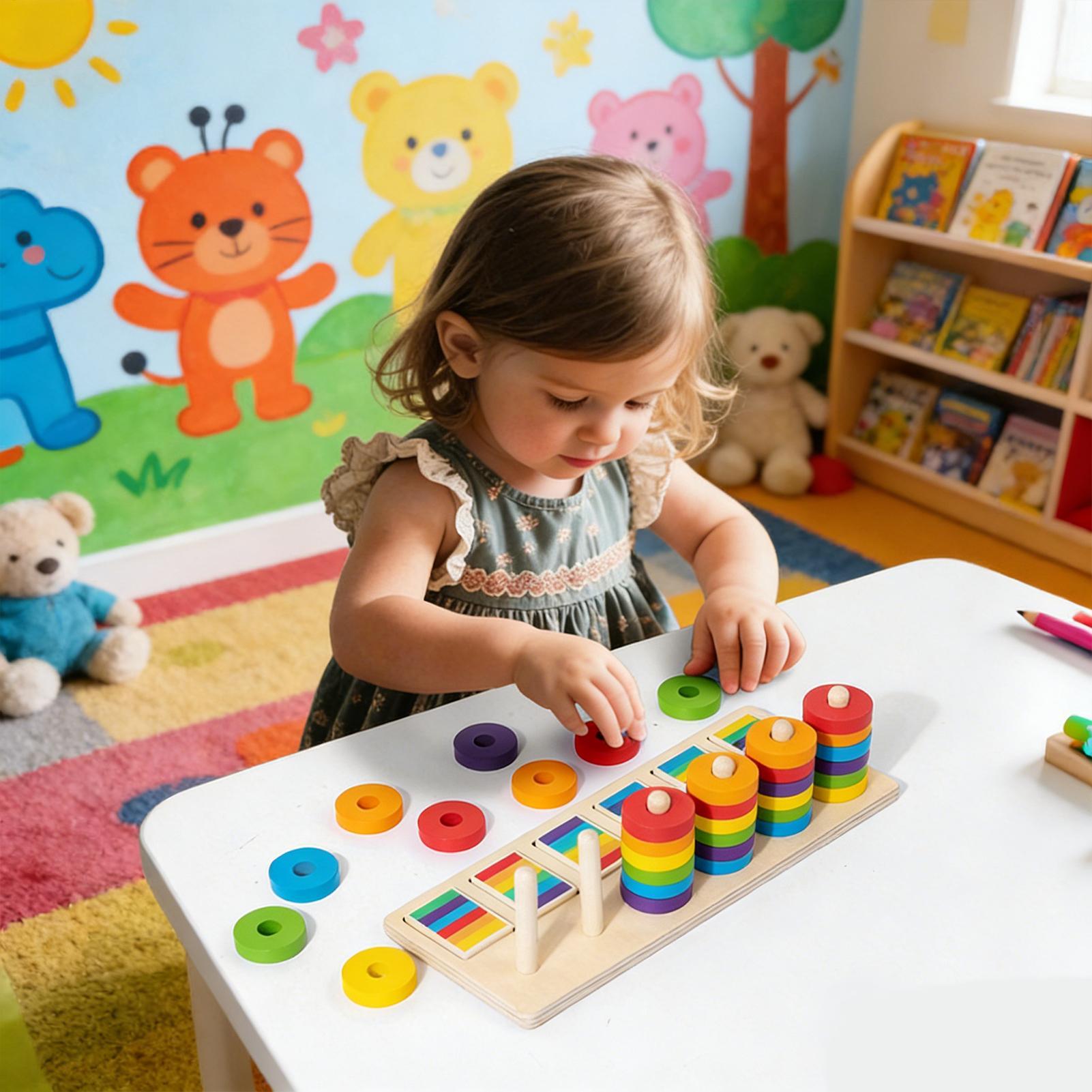 Wooden Blocks Stacking - ألعاب خشبية للتكديس تعليمية، مكعبات تعليمية