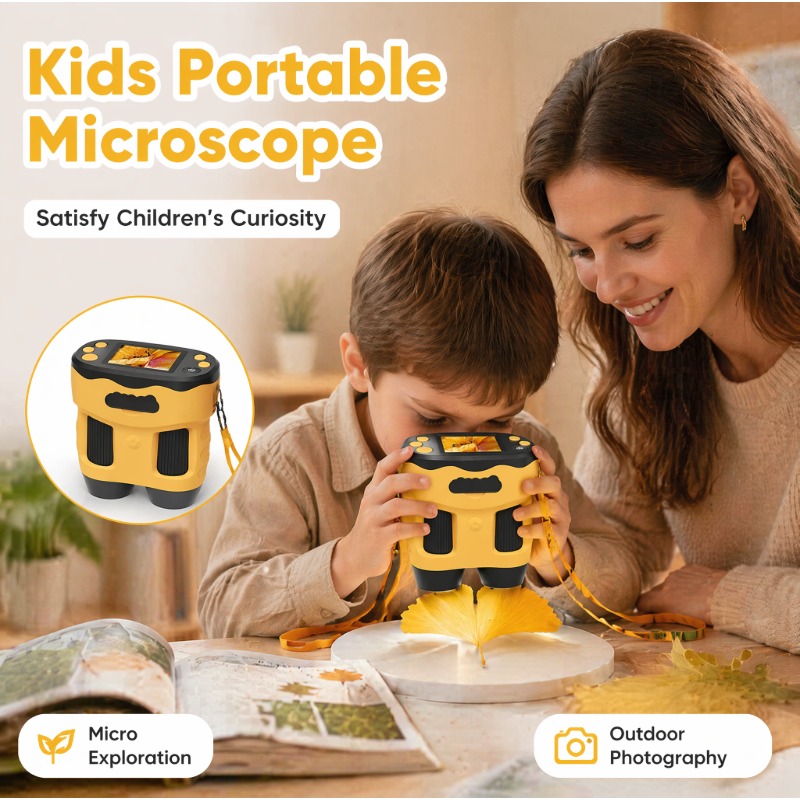 Kids Toys Top View - كاميرا مجهر رقمية 4K بتكبير 1000X