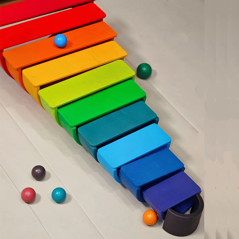 مكعبات خشبية ملونة قوس قزح للأ - مراجعة Wooden Blocks Stacking وسعره