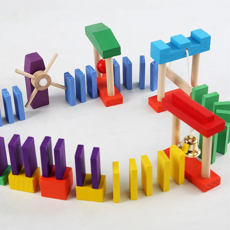 لعبة الدومينو قوس قزح خشبية مو - مراجعة Wooden Blocks Stacking وسعره
