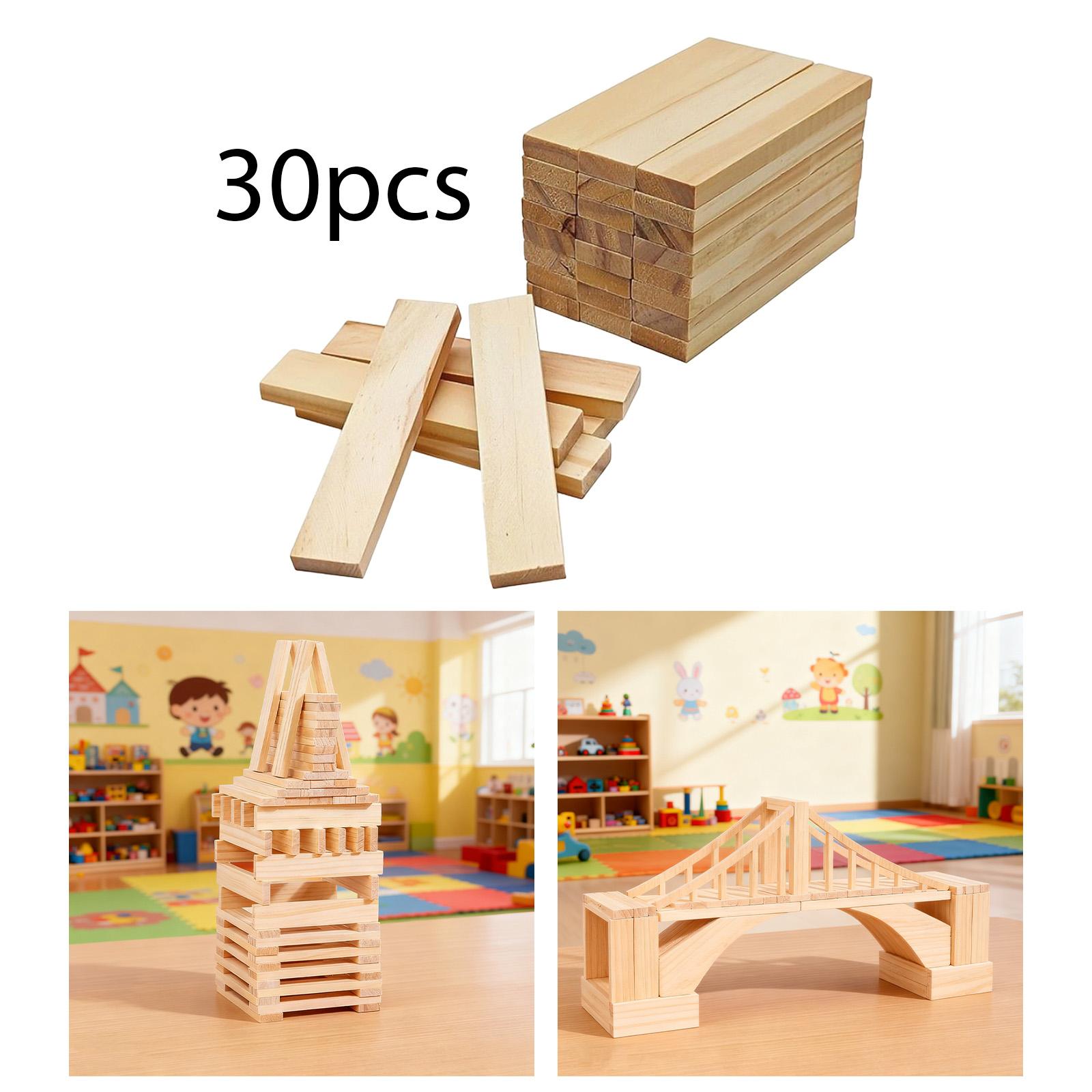 مكعبات خشبية للحرف اليدوية، لع - مراجعة Wooden Blocks Stacking وسعره