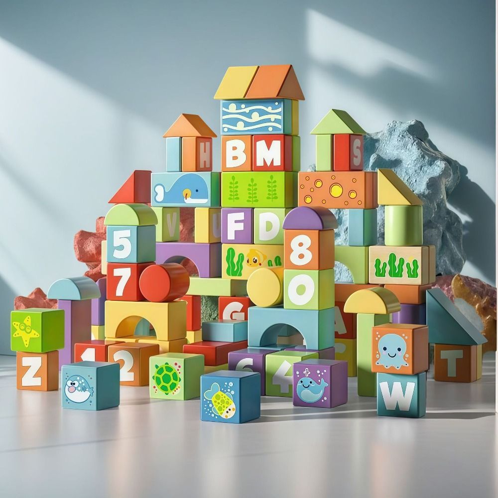 مكعبات بناء خشبية للتعلم المبك - مراجعة Wooden Blocks Stacking وسعره