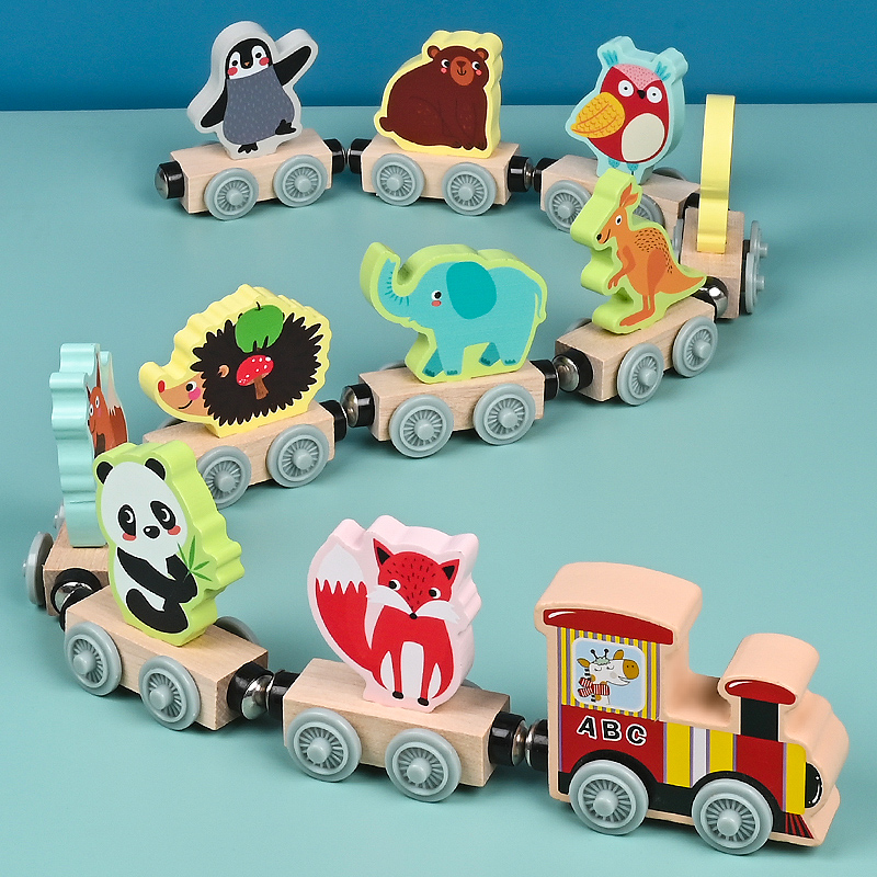 ألعاب قطار صغير خشبي مغناطيسي  - مراجعة Wooden Blocks Stacking وسعره