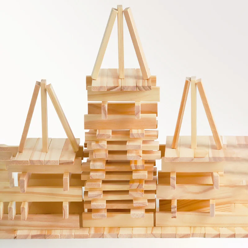 100 قطعة من أدوات بناء مكعبات  - مراجعة Wooden Blocks Stacking وسعره