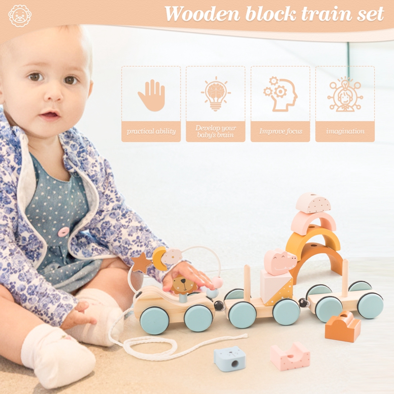 ألعاب مونتيسوري الخشبية كتلة ا - مراجعة Wooden Blocks Stacking وسعره