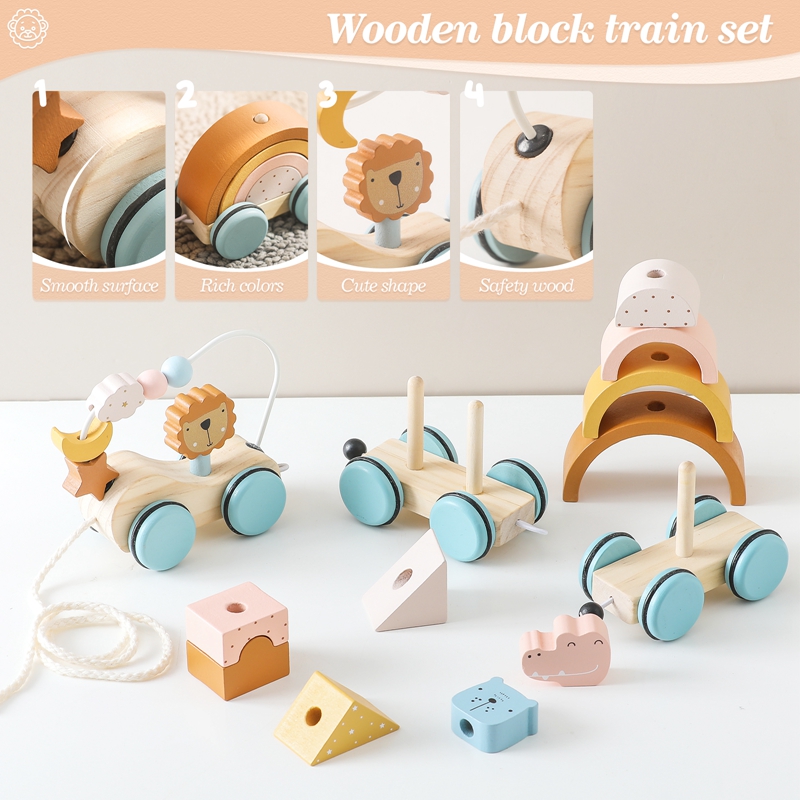 ألعاب مونتيسوري الخشبية كتلة ا - مراجعة Wooden Blocks Stacking وسعره