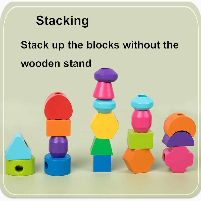مجموعة ألعاب تسلسل الخرز الخشب - مراجعة Wooden Blocks Stacking وسعره