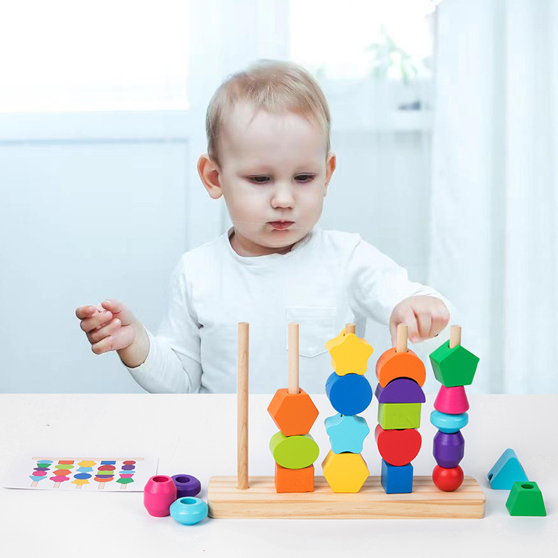 مجموعة ألعاب تسلسل الخرز الخشب - مراجعة Wooden Blocks Stacking وسعره