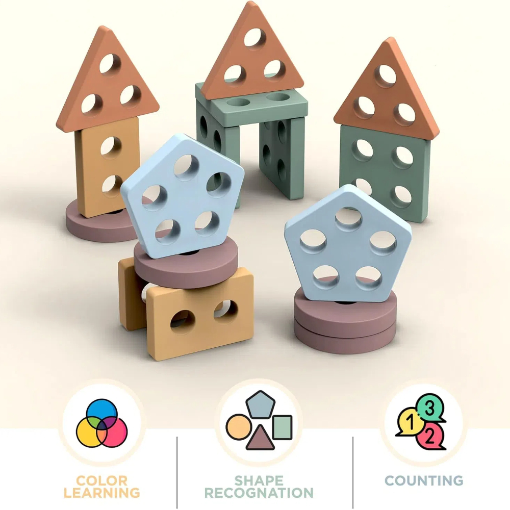 ألعاب مونتيسوري لعمر 18+ شهرًا - مراجعة Wooden Blocks Stacking وسعره
